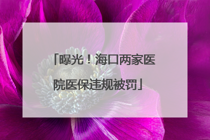 曝光！海口两家医院医保违规被罚