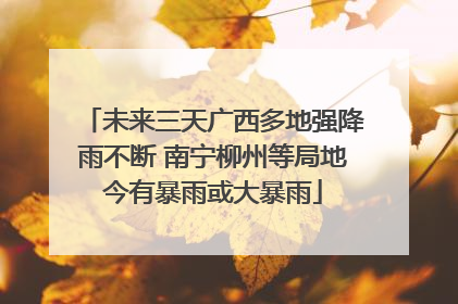 未来三天广西多地强降雨不断 南宁柳州等局地今有暴雨或大暴雨