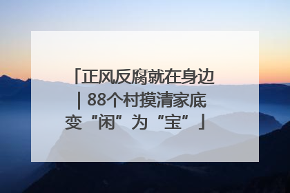 正风反腐就在身边｜88个村摸清家底变“闲”为“宝”