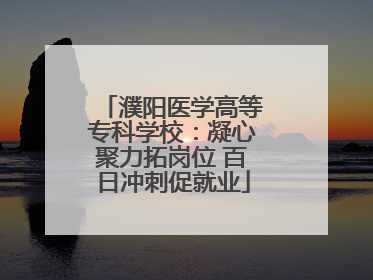 濮阳医学高等专科学校：凝心聚力拓岗位 百日冲刺促就业