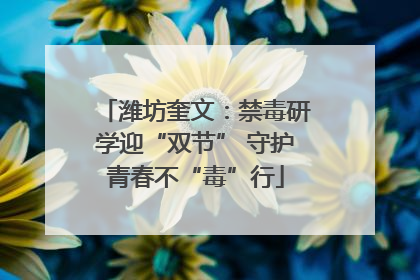 潍坊奎文：禁毒研学迎“双节” 守护青春不“毒”行
