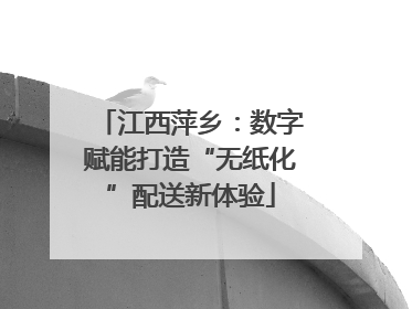 江西萍乡：数字赋能打造“无纸化”配送新体验