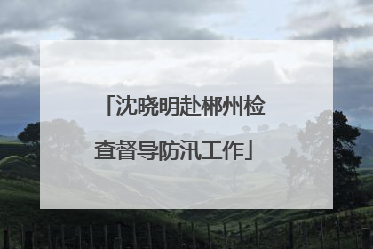 沈晓明赴郴州检查督导防汛工作