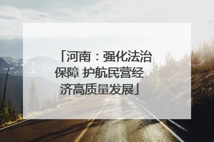 河南：强化法治保障 护航民营经济高质量发展