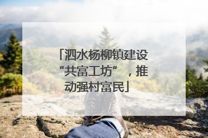 泗水杨柳镇建设“共富工坊”，推动强村富民