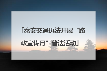 泰安交通执法开展“路政宣传月”普法活动