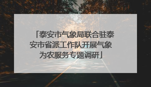 泰安市气象局联合驻泰安市省派工作队开展气象为农服务专题调研