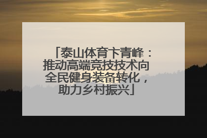 泰山体育卞青峰：推动高端竞技技术向全民健身装备转化，助力乡村振兴