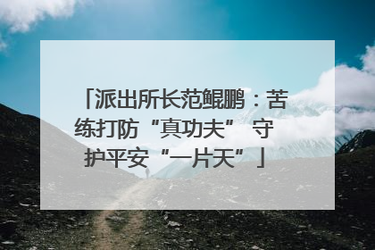 派出所长范鲲鹏：苦练打防“真功夫” 守护平安“一片天”