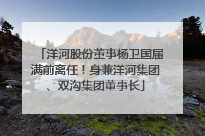 洋河股份董事杨卫国届满前离任！身兼洋河集团、双沟集团董事长