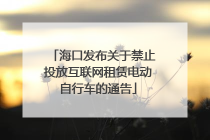 海口发布关于禁止投放互联网租赁电动自行车的通告
