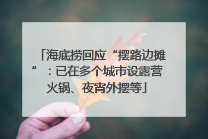 海底捞回应“摆路边摊”：已在多个城市设露营火锅、夜宵外摆等