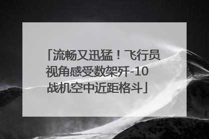流畅又迅猛！飞行员视角感受数架歼-10战机空中近距格斗
