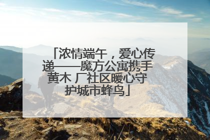 浓情端午，爱心传递——魔方公寓携手黄木 厂社区暖心守护城市蜂鸟