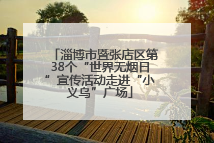 淄博市暨张店区第38个“世界无烟日”宣传活动走进“小义乌”广场