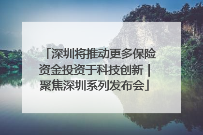 深圳将推动更多保险资金投资于科技创新｜聚焦深圳系列发布会