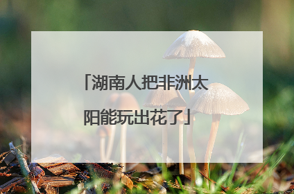 湖南人把非洲太阳能玩出花了