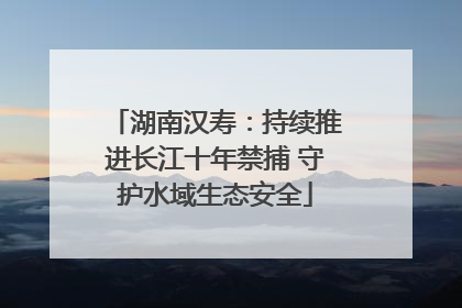 湖南汉寿：持续推进长江十年禁捕 守护水域生态安全