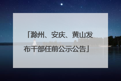 滁州、安庆、黄山发布干部任前公示公告