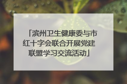 滨州卫生健康委与市红十字会联合开展党建联盟学习交流活动