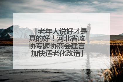 老年人说好才是真的好！河北省政协专题协商会建言加快适老化改造