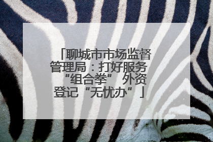 聊城市市场监督管理局：打好服务“组合拳” 外资登记“无忧办”