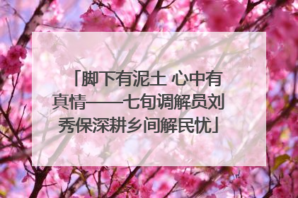 脚下有泥土 心中有真情——七旬调解员刘秀保深耕乡间解民忧