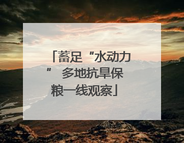 蓄足“水动力” 多地抗旱保粮一线观察