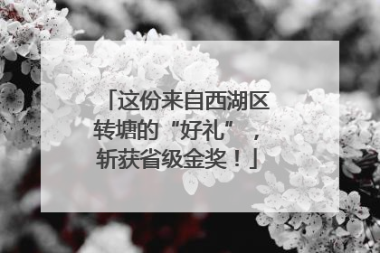这份来自西湖区转塘的“好礼”，斩获省级金奖！