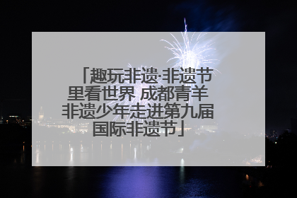趣玩非遗·非遗节里看世界 成都青羊非遗少年走进第九届国际非遗节