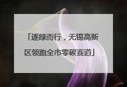 逐绿而行，无锡高新区领跑全市零碳赛道