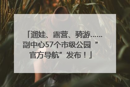 遛娃、露营、骑游……副中心57个市级公园“官方导航”发布！