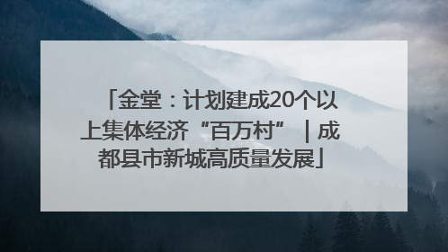 金堂：计划建成20个以上集体经济“百万村”｜成都县市新城高质量发展