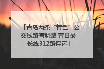 青岛两条“特色”公交线路有调整 昔日最长线312路停运