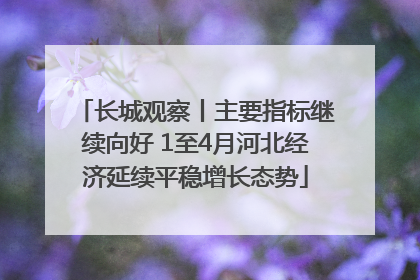 长城观察丨主要指标继续向好 1至4月河北经济延续平稳增长态势