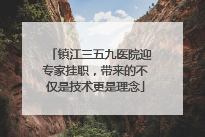 镇江三五九医院迎专家挂职，带来的不仅是技术更是理念