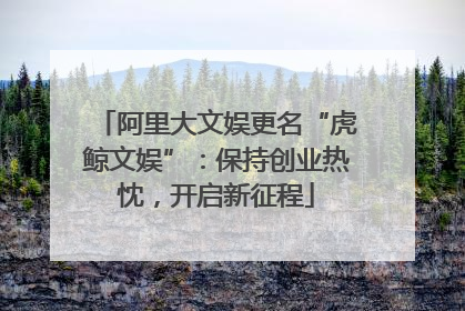 阿里大文娱更名“虎鲸文娱”：保持创业热忱，开启新征程