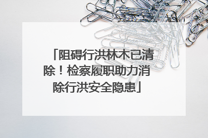 阻碍行洪林木已清除！检察履职助力消除行洪安全隐患