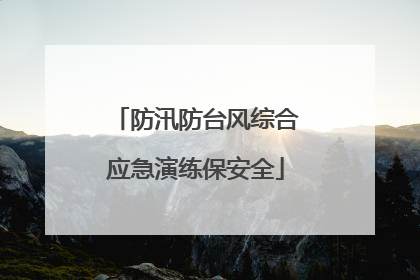 防汛防台风综合应急演练保安全