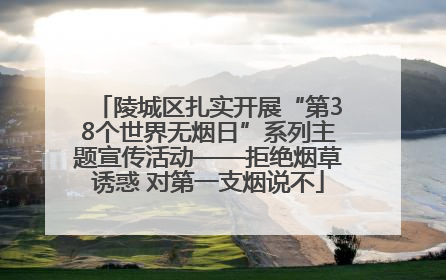 陵城区扎实开展“第38个世界无烟日”系列主题宣传活动——拒绝烟草诱惑 对第一支烟说不
