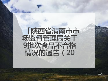 陕西省渭南市市场监督管理局关于9批次食品不合格情况的通告（2025年第9期）