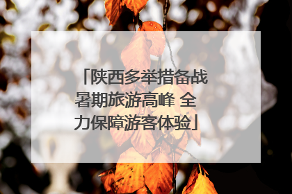 陕西多举措备战暑期旅游高峰 全力保障游客体验