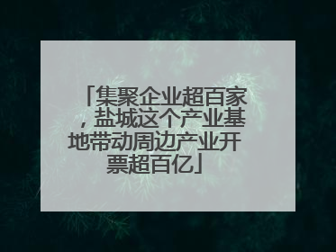 集聚企业超百家，盐城这个产业基地带动周边产业开票超百亿