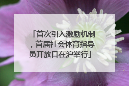 首次引入激励机制，首届社会体育指导员开放日在沪举行