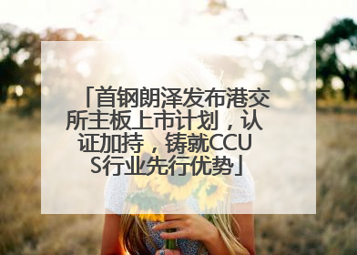 首钢朗泽发布港交所主板上市计划，认证加持，铸就CCUS行业先行优势