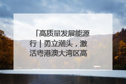 高质量发展能源行｜勇立潮头，激活粤港澳大湾区高质量发展动力源