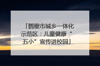 鹤壁市城乡一体化示范区：儿童健康“五小”宣传进校园