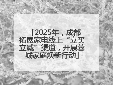 2025年，成都拓展家电线上“立买立减”渠道，开展蓉城家庭焕新行动