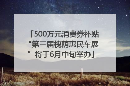 500万元消费券补贴 “第三届槐荫惠民车展”将于6月中旬举办