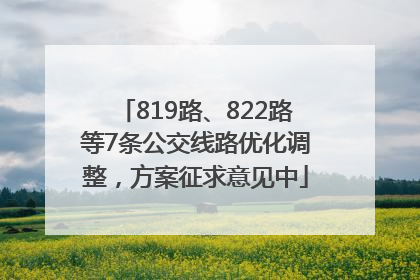 819路、822路等7条公交线路优化调整，方案征求意见中